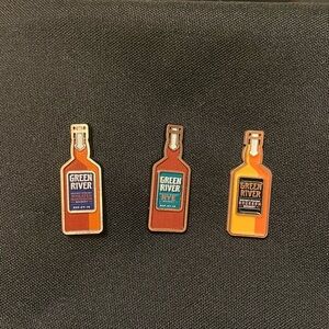 Green River Bourbon Enamel pin lot rye wheated whiskey whisky server hospitality